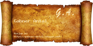 Gabner Antal névjegykártya